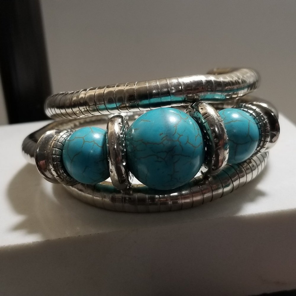 Veined Princess Turquoise Tubogas Wrap Bracelet